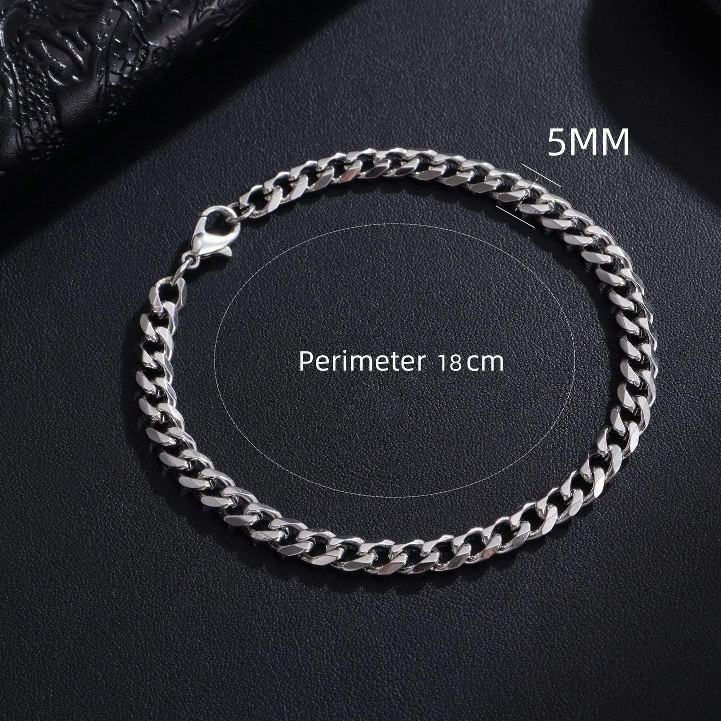 Cuban Chain Men Bracelet Classic Stainless Steel