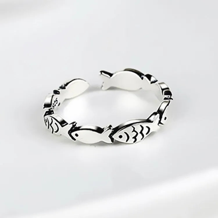 Sterling Silver Fish Ring For Women