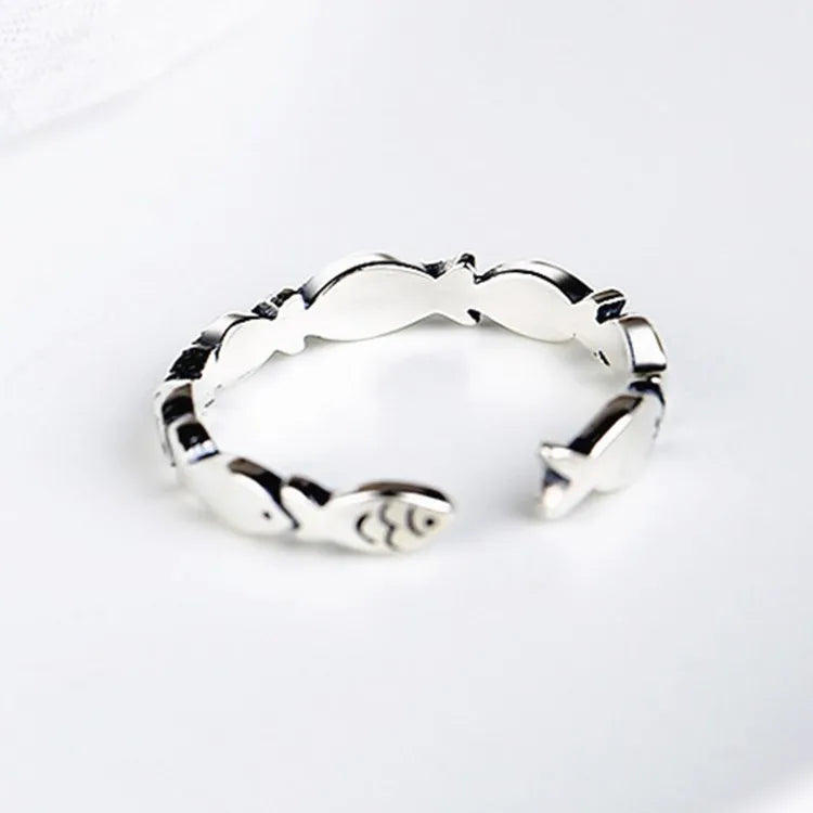 Sterling Silver Fish Ring For Women