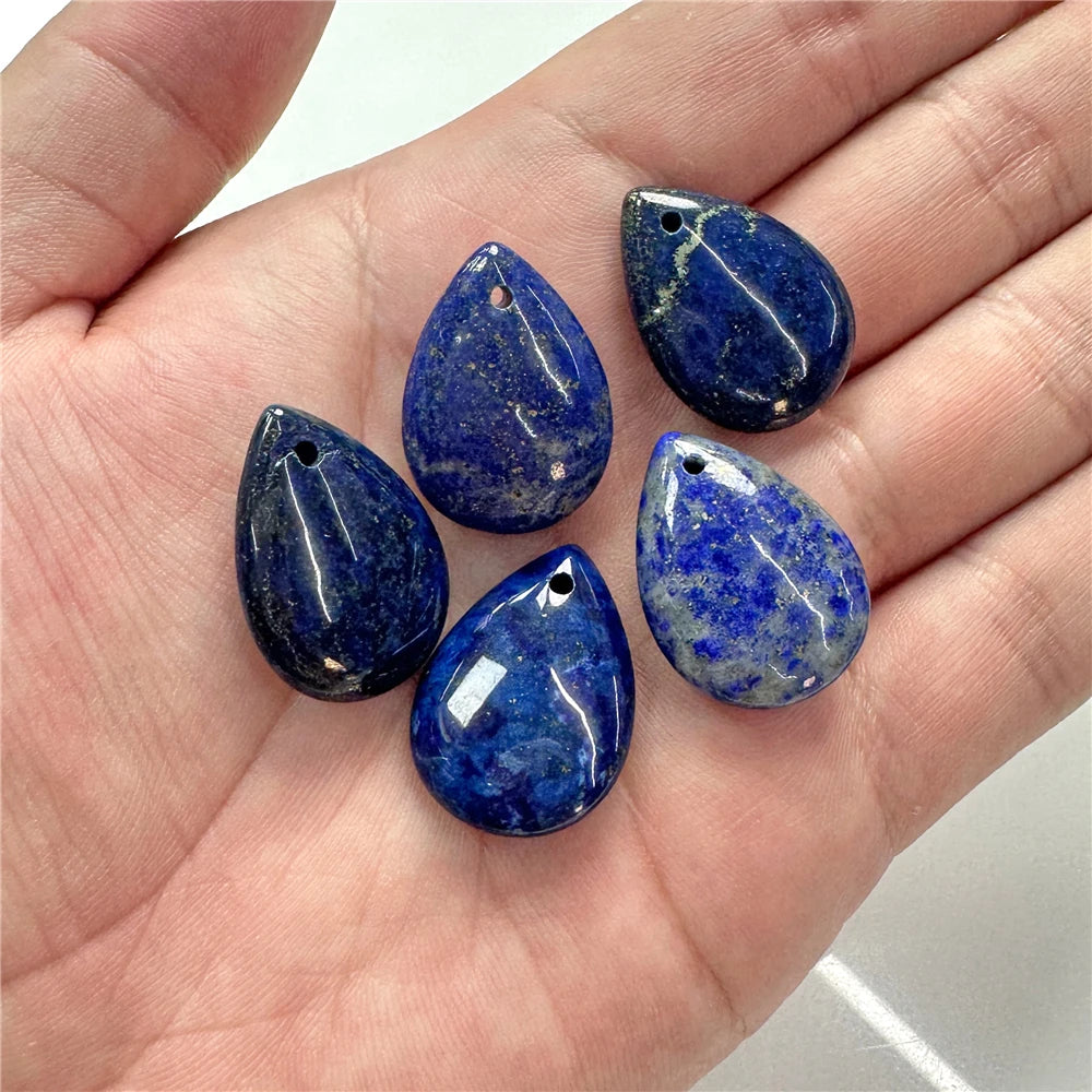 5pcs Water Drop Shape Natural Stone Pendant Accessory