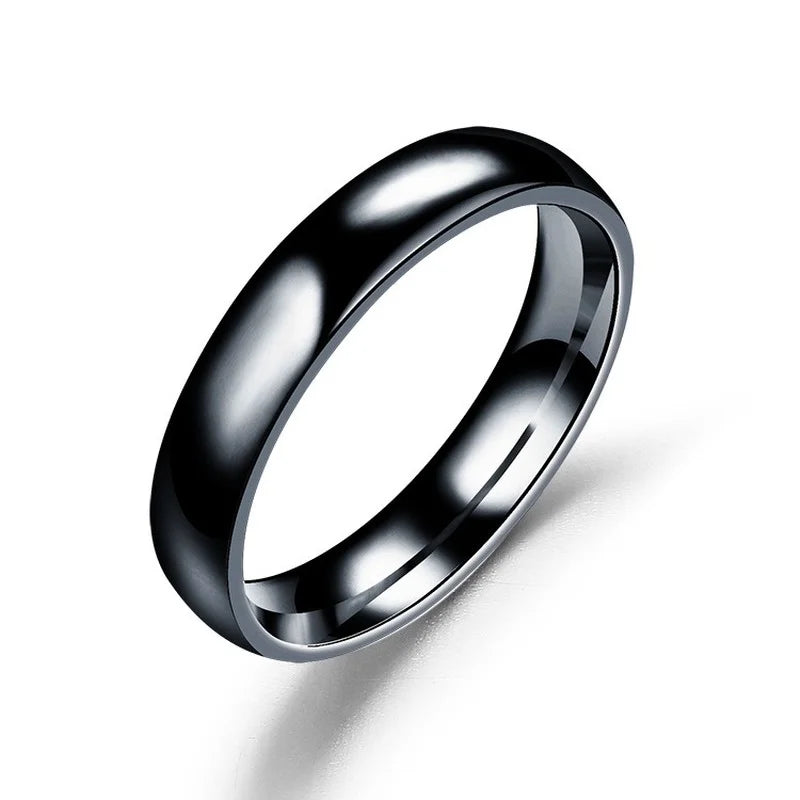 Simple 6mm Titanium Ring Women & Men Prevent Allergy High Polished Wedding Rings