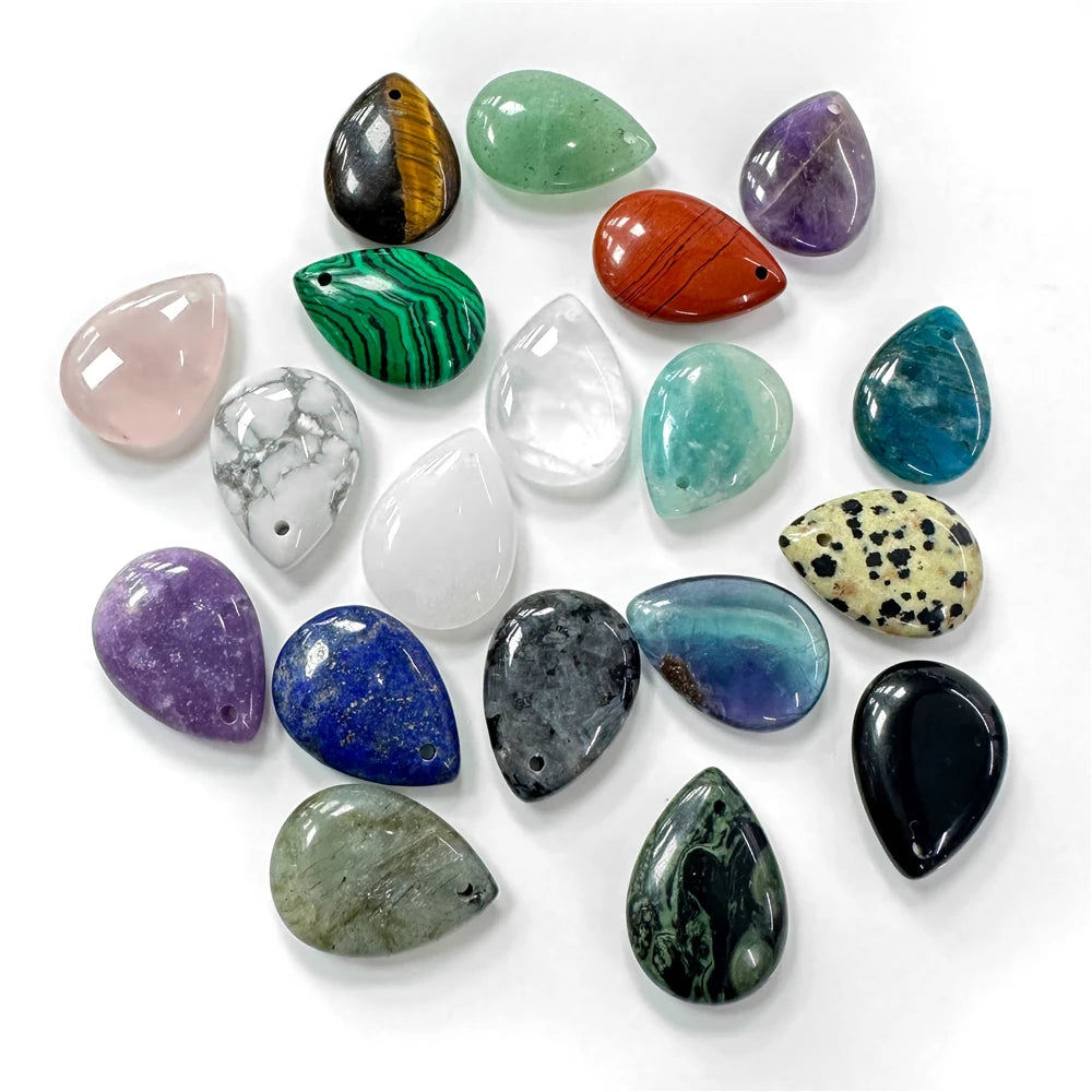 5pcs Water Drop Shape Natural Stone Pendant Accessory