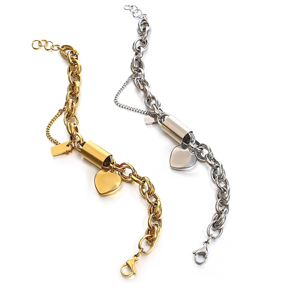 DZ Gold Thick Chain Bracelets for Women