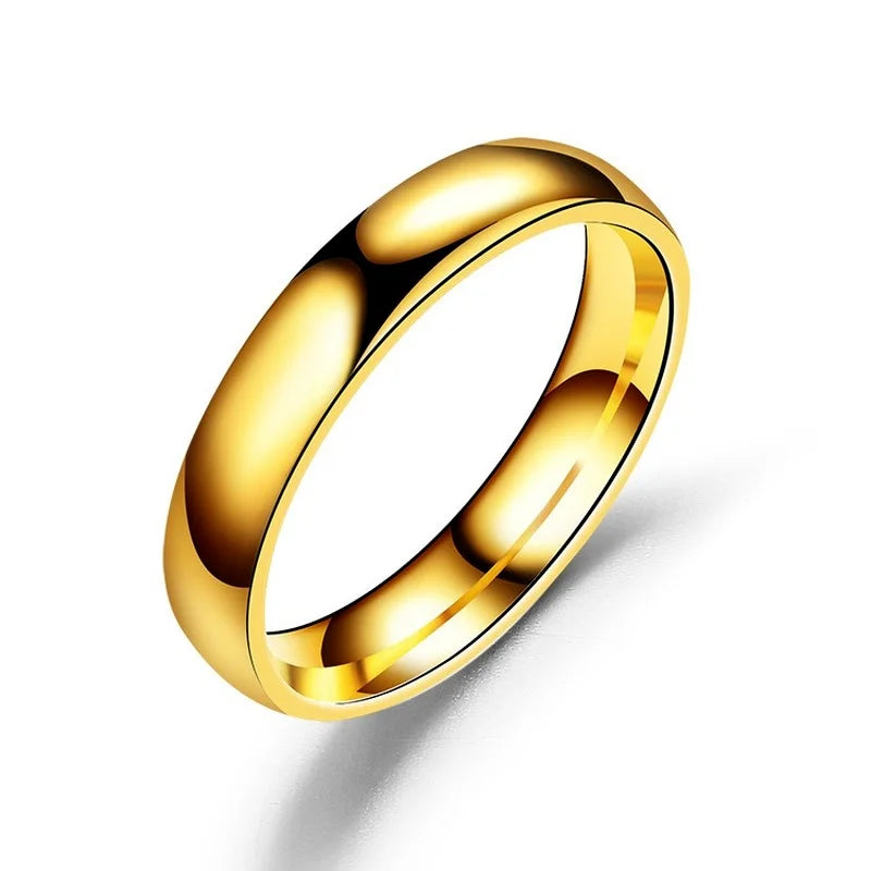 Simple 6mm Titanium Ring Women & Men Prevent Allergy High Polished Wedding Rings