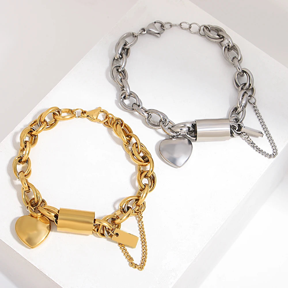 DZ Gold Thick Chain Bracelets for Women