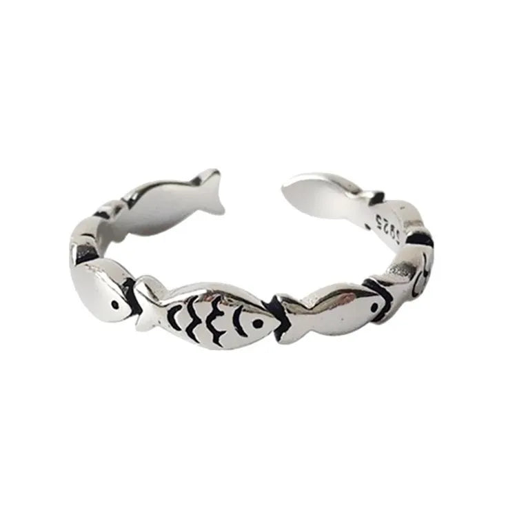 Sterling Silver Fish Ring For Women