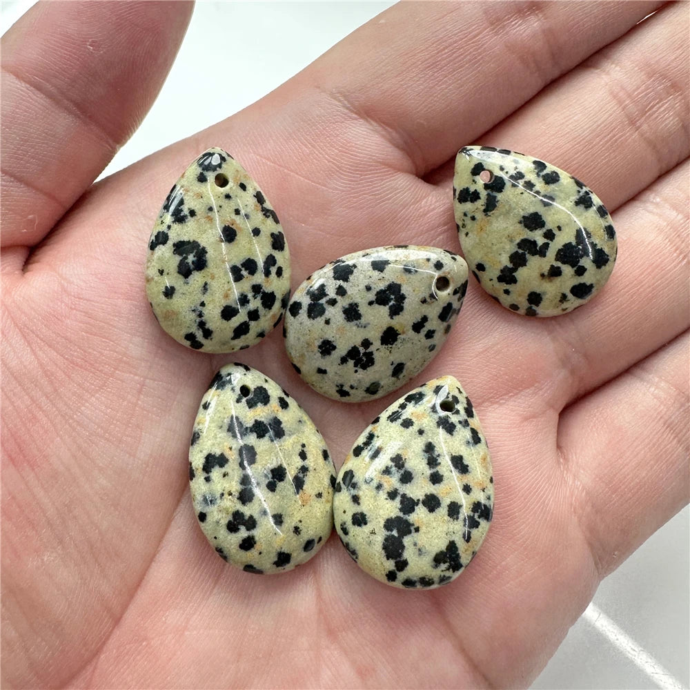 5pcs Water Drop Shape Natural Stone Pendant Accessory