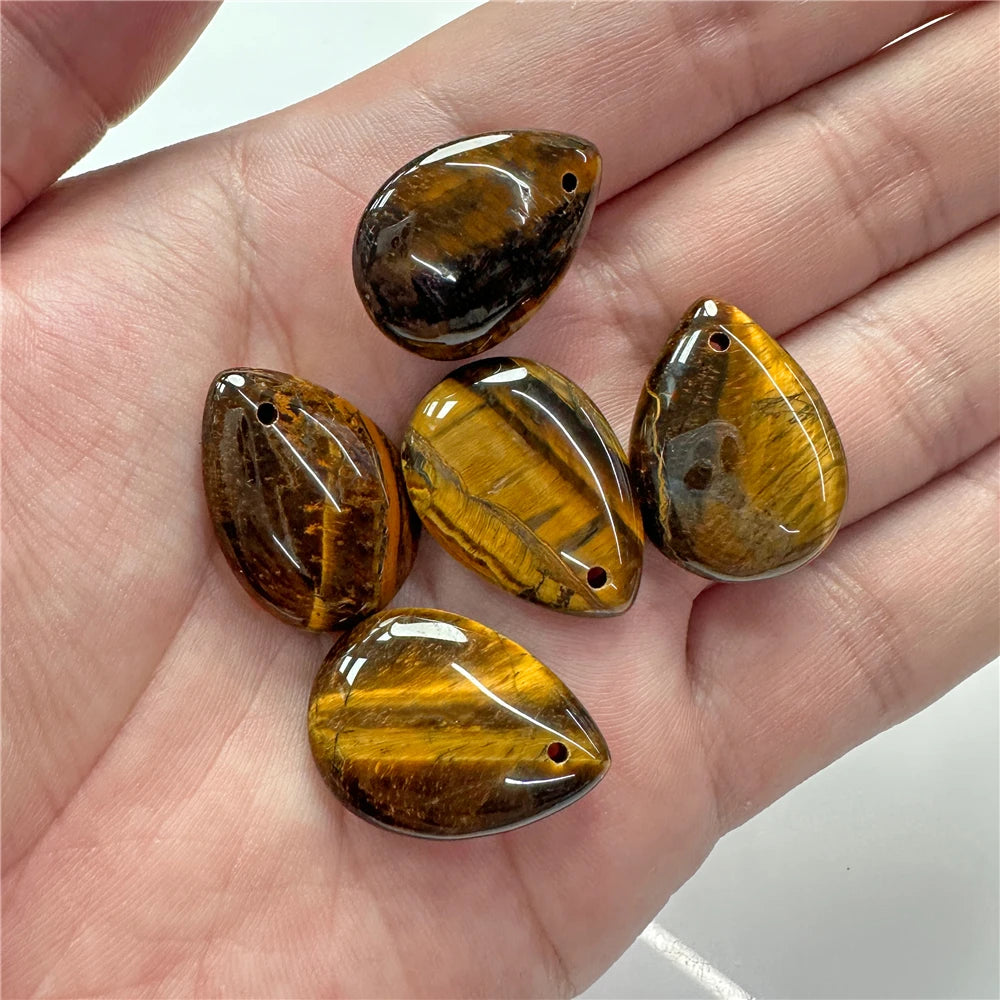 5pcs Water Drop Shape Natural Stone Pendant Accessory