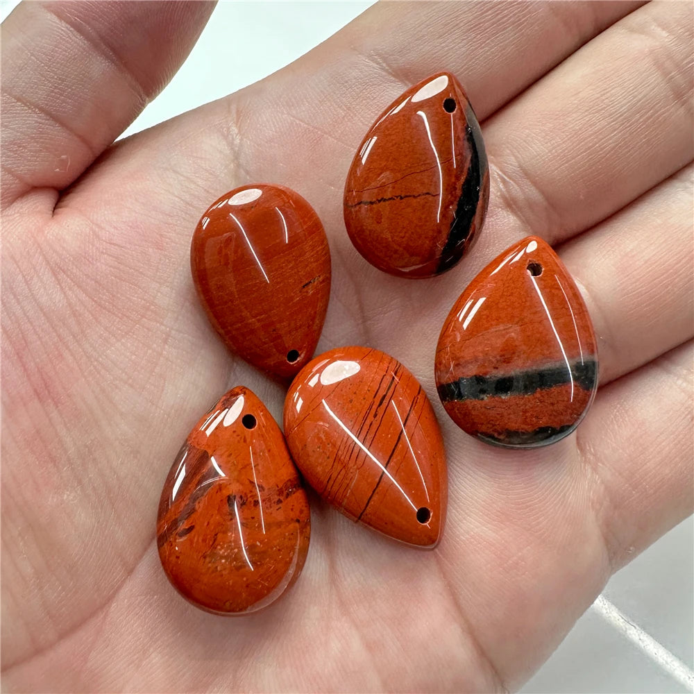 5pcs Water Drop Shape Natural Stone Pendant Accessory