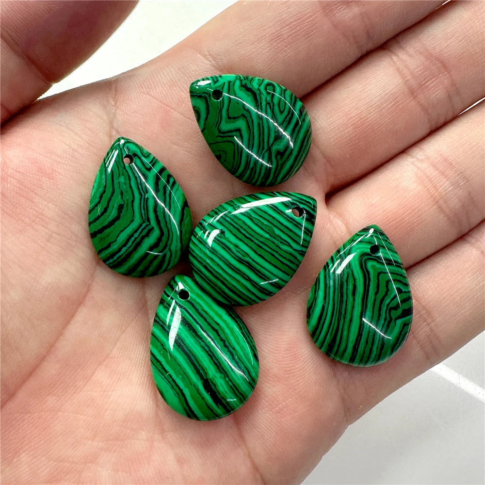 5pcs Water Drop Shape Natural Stone Pendant Accessory