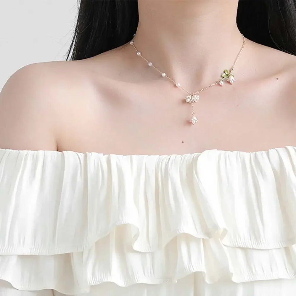 Baroque Pearl Gem Choker Necklaces for Women