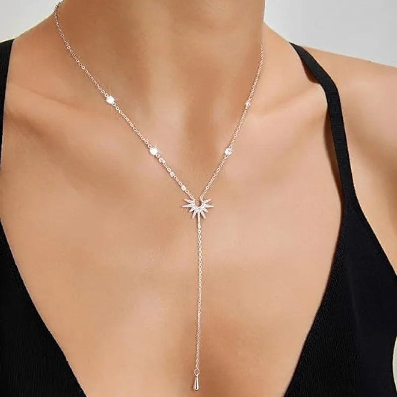 Gold Color Y-Shaped Pendant Necklaces For Women