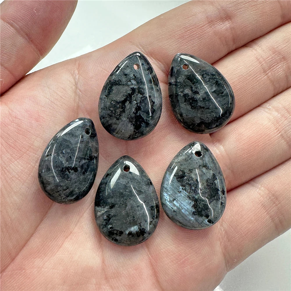 5pcs Water Drop Shape Natural Stone Pendant Accessory