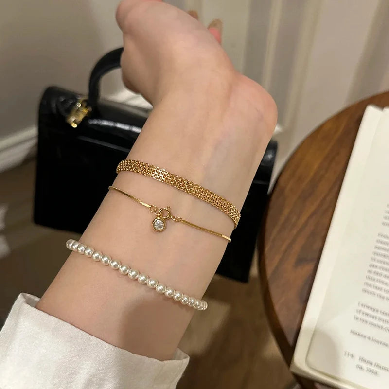 New Sterling Silver Bracelet Simple Style