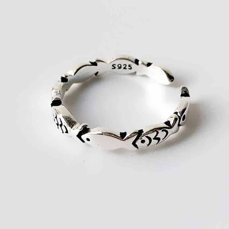 Sterling Silver Fish Ring For Women