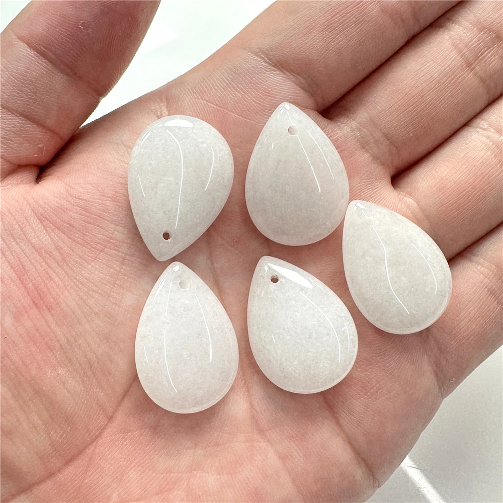 5pcs Water Drop Shape Natural Stone Pendant Accessory