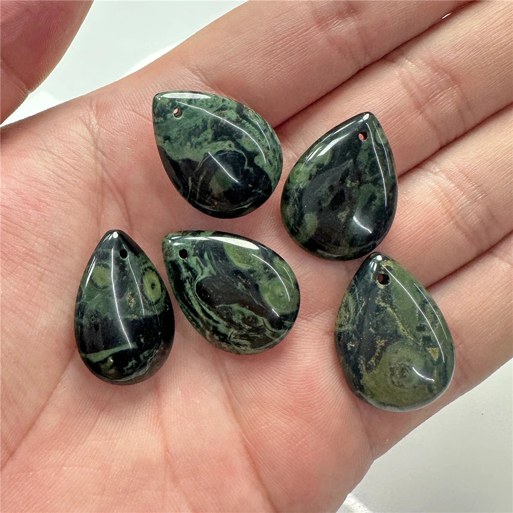 5pcs Water Drop Shape Natural Stone Pendant Accessory