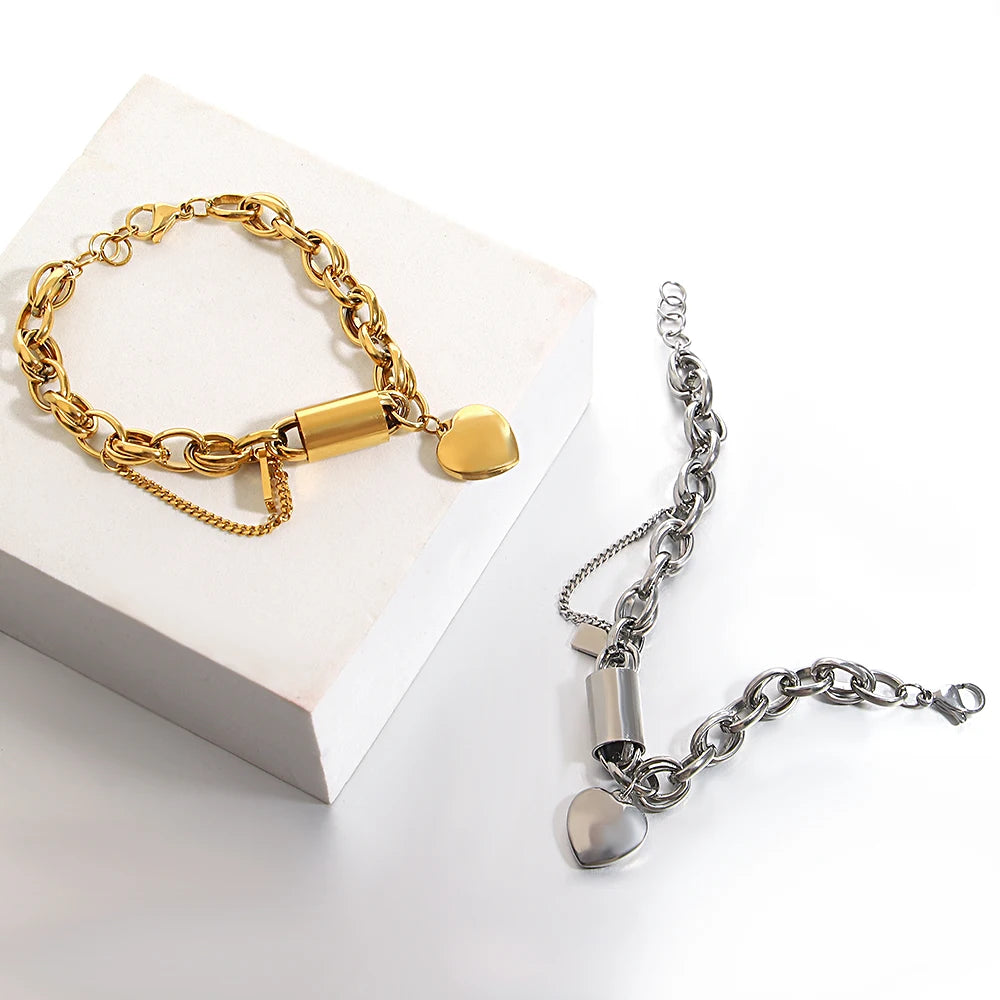 DZ Gold Thick Chain Bracelets for Women