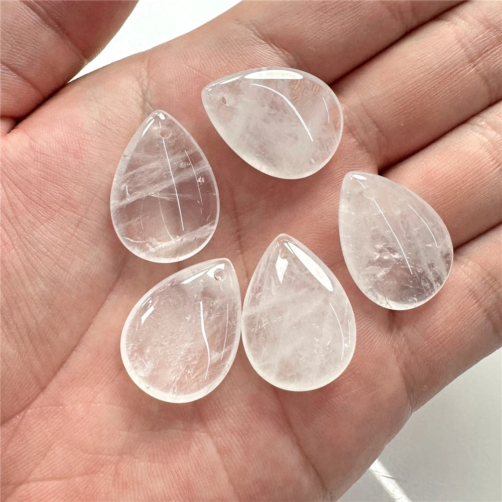5pcs Water Drop Shape Natural Stone Pendant Accessory