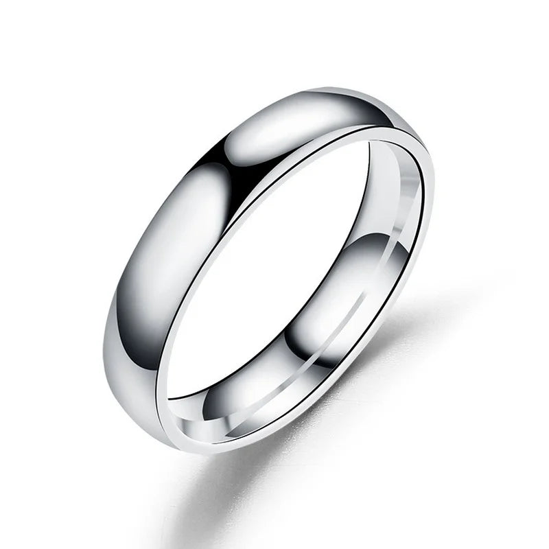 Simple 6mm Titanium Ring Women & Men Prevent Allergy High Polished Wedding Rings