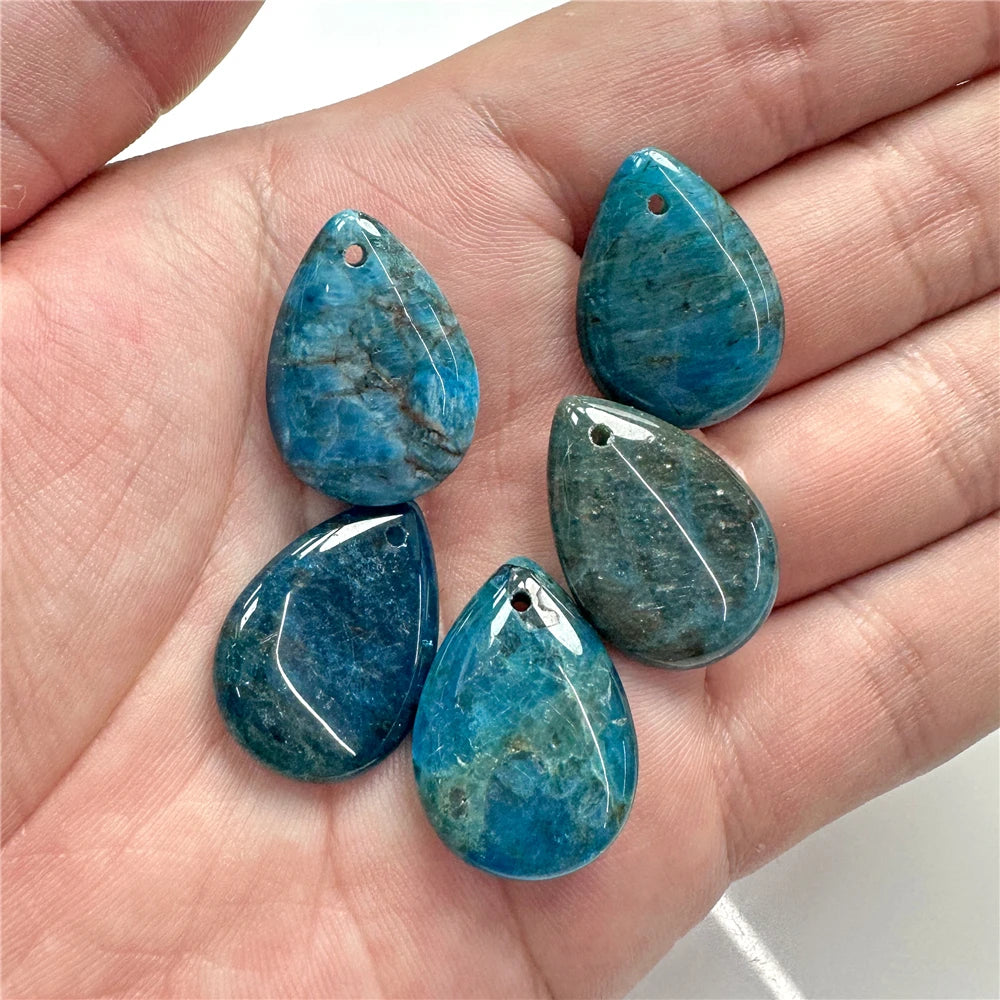 5pcs Water Drop Shape Natural Stone Pendant Accessory