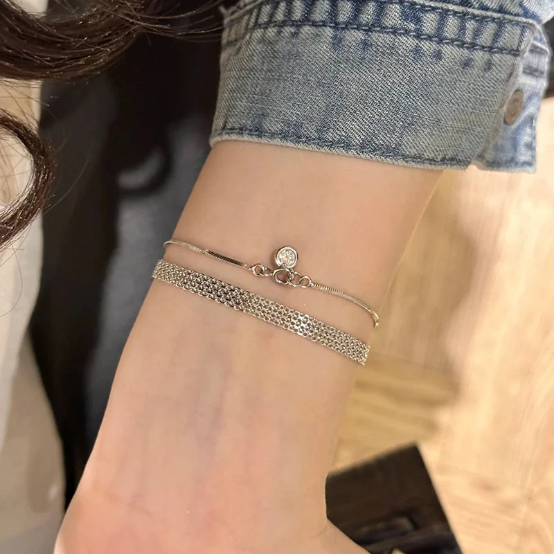 New Sterling Silver Bracelet Simple Style
