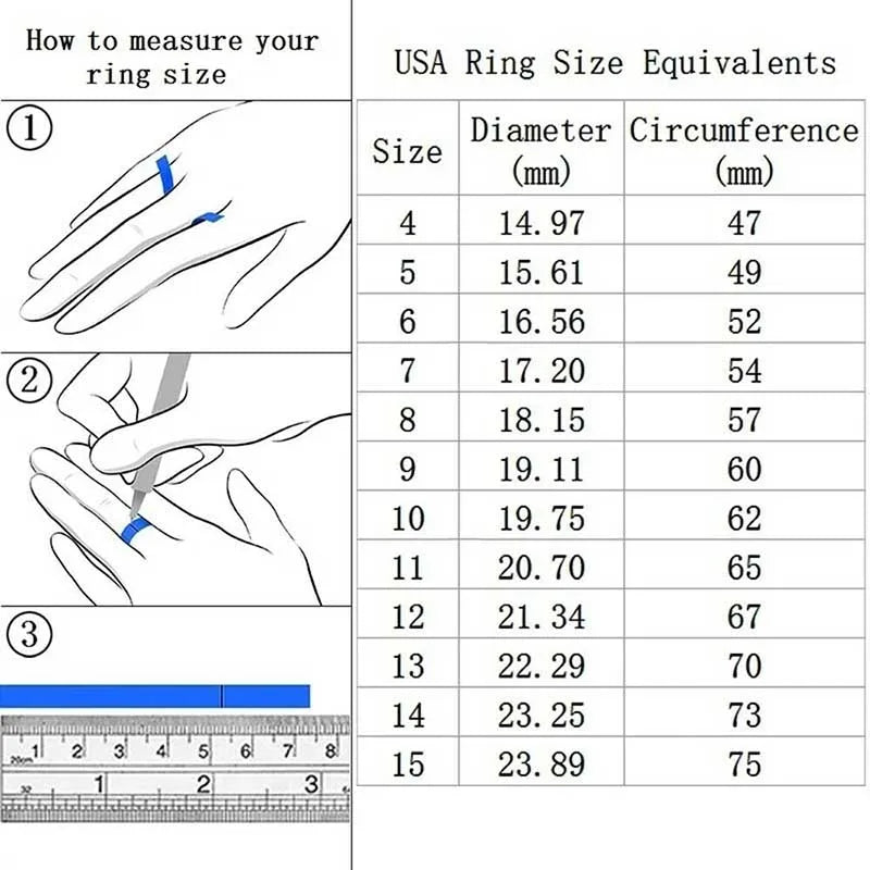 2pcs/set Luxury Crystal AAA Zircon Stone Ring Set For Women