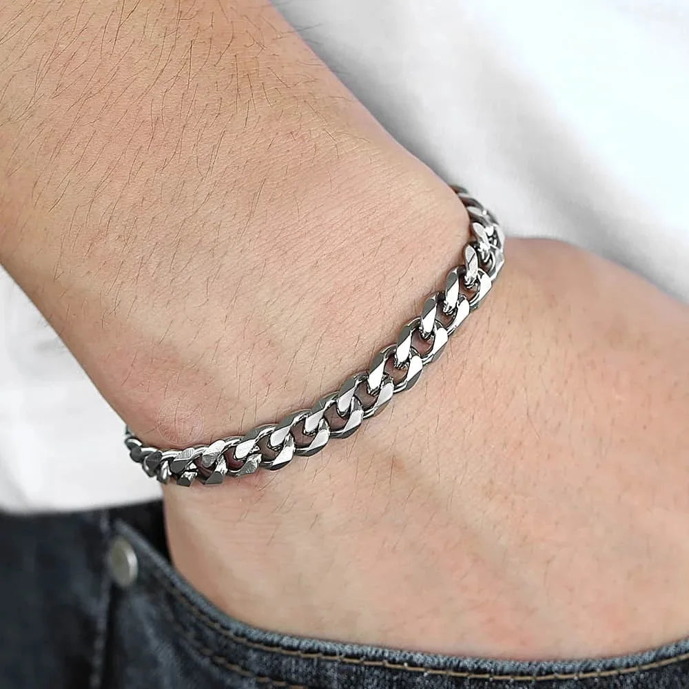 Cuban Chain Men Bracelet Classic Stainless Steel