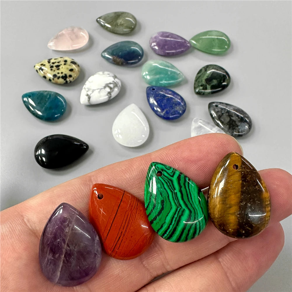 5pcs Water Drop Shape Natural Stone Pendant Accessory