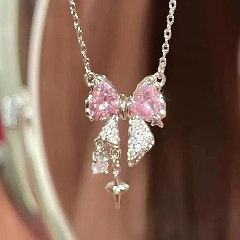 Sterling Silver Round Zircon Necklace Minimalist Style