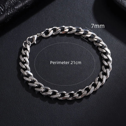 Cuban Chain Men Bracelet Classic Stainless Steel