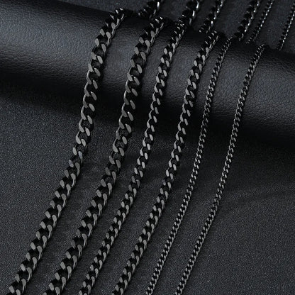 Basic Punk Stainless Steel Cuban Necklaces For Men