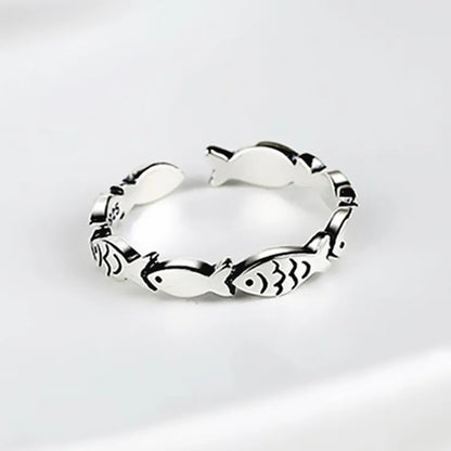 Sterling Silver Fish Ring For Women