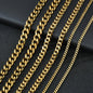 Basic Punk Stainless Steel Cuban Necklaces For Men