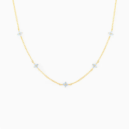 Crystal Clover Choker Necklace For Women/Gold