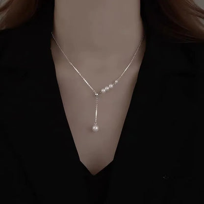New Beads Women's Neck Chain Kpop Gold Pearl Choker Necklace