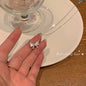 Sterling Silver Round Zircon Necklace Minimalist Style