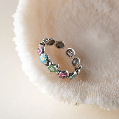 Minimalist 925 Sterling Silver Flower Rings for Women