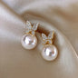 Upscale 14k Gold Jewelry Real Gold  Earrings Zircon Pearl Twist Luxury Stud Earrings for Women