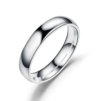 Simple 6mm Titanium Ring Women & Men Prevent Allergy High Polished Wedding Rings