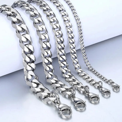 Cuban Chain Men Bracelet Classic Stainless Steel
