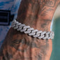 14MM Iced Prong Link Cuban Chain Bracelets for Men
