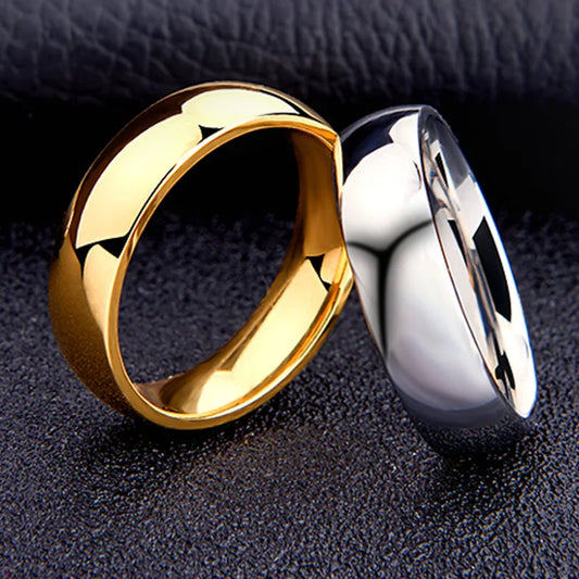 Simple 6mm Titanium Ring Women & Men Prevent Allergy High Polished Wedding Rings