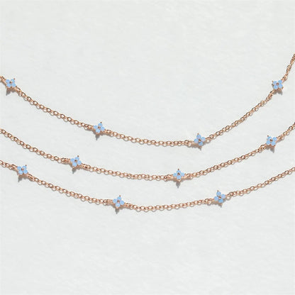 Crystal Clover Choker Necklace For Women/Gold