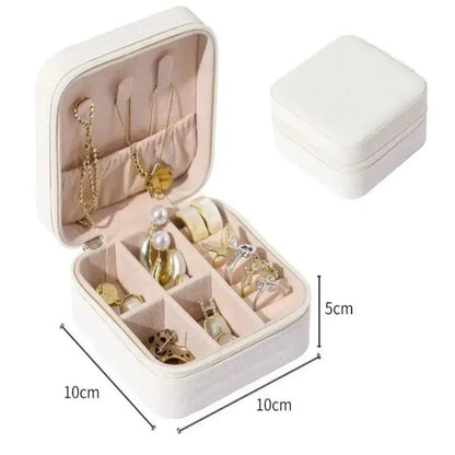 Mini Jewelry Storage Box Portable Home Travel Earrings Necklace Storage Case for Women Ring Organizer PU Leather Display Case
