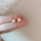 Upscale 14k Gold Jewelry Real Gold  Earrings Zircon Pearl Twist Luxury Stud Earrings for Women