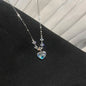 Sterling Silver Round Zircon Necklace Minimalist Style