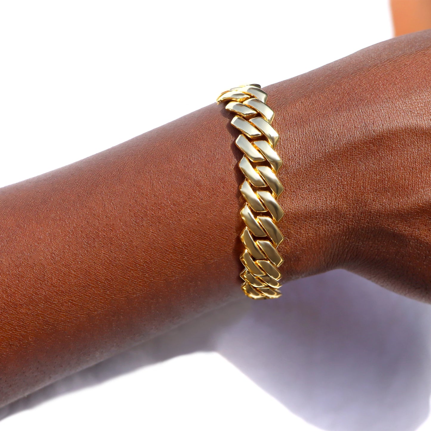 14MM Iced Prong Link Cuban Chain Bracelets for Men