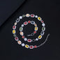 Vibrant Multi Color Cubic Irregular Chain Necklace for Women