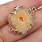 1PC Natural Gem Stone Charms Connector Agates Druzy Quartz Pendant